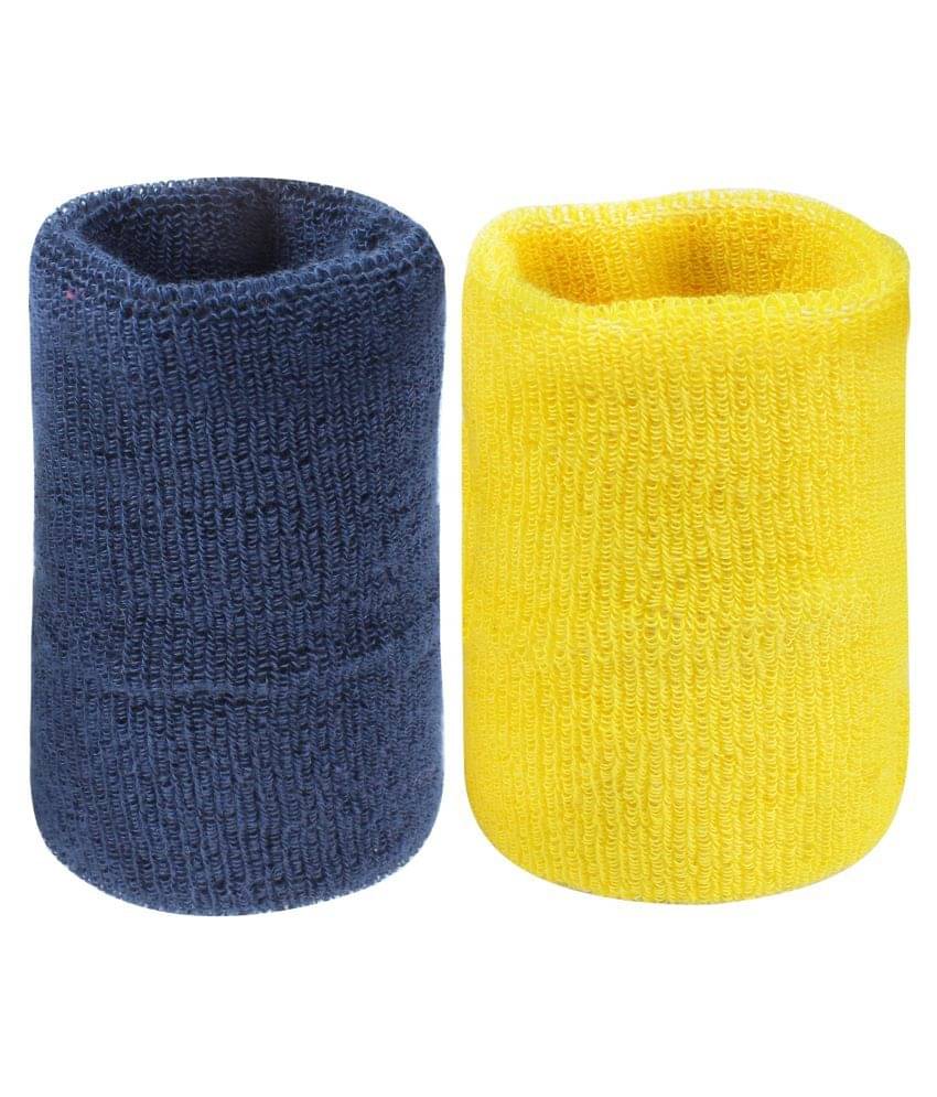     			Neska Moda Unisex Navy And Yellow Pack Of 2 Cotton Wrist Band