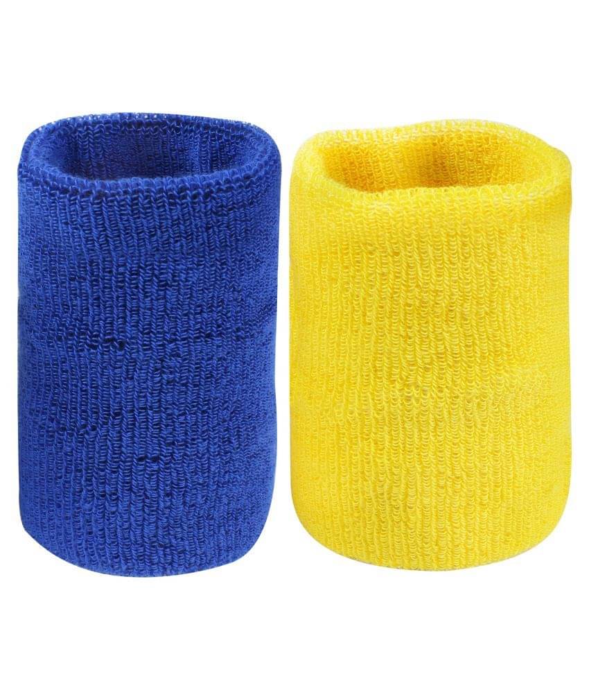     			Neska Moda Unisex Navy And Yellow Pack Of 2 Cotton Wrist Band
