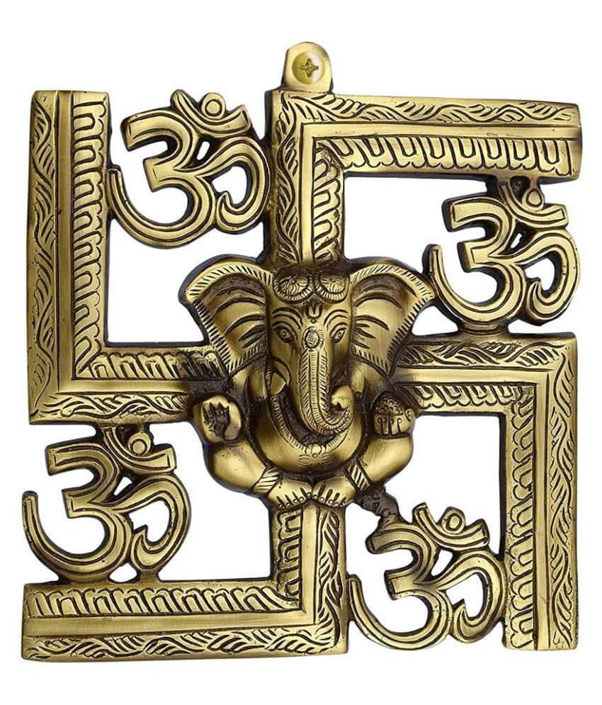     			atom antique Brass Ganesha Idol 22 x 20 cms Pack of 1