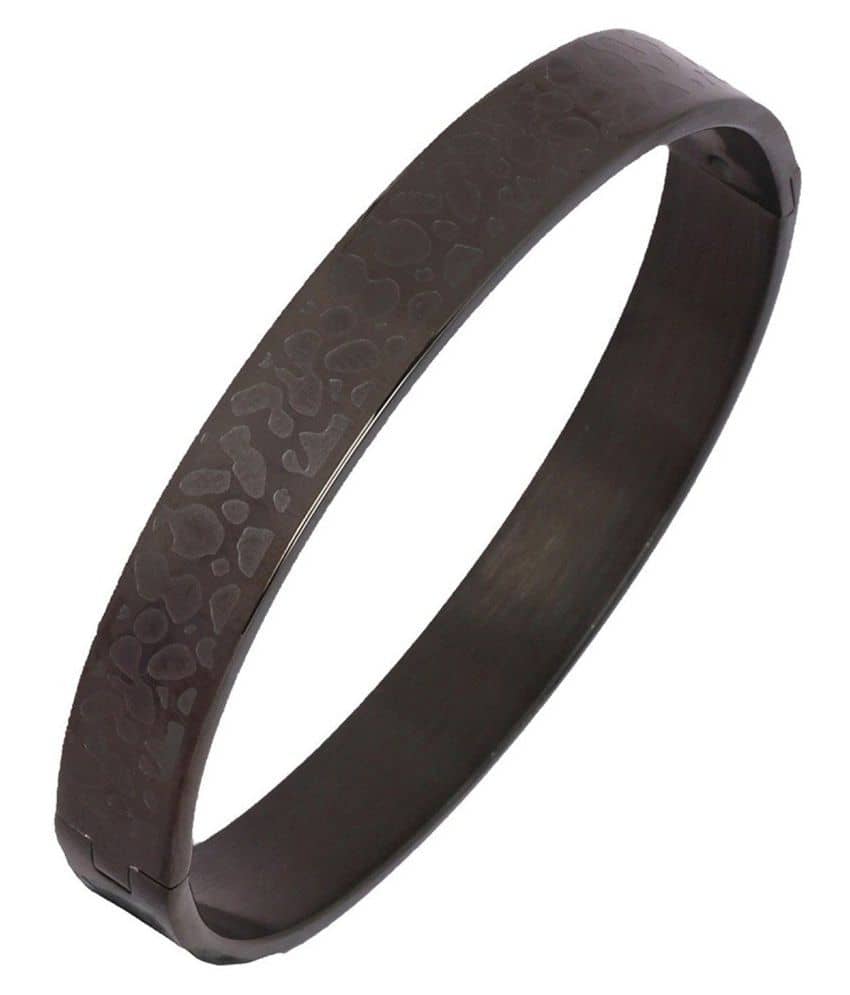 ZIVOM Black Stainless Steel Sikkhi Kadas - Bangles & Bracelets | Buy online on ZillyBuy