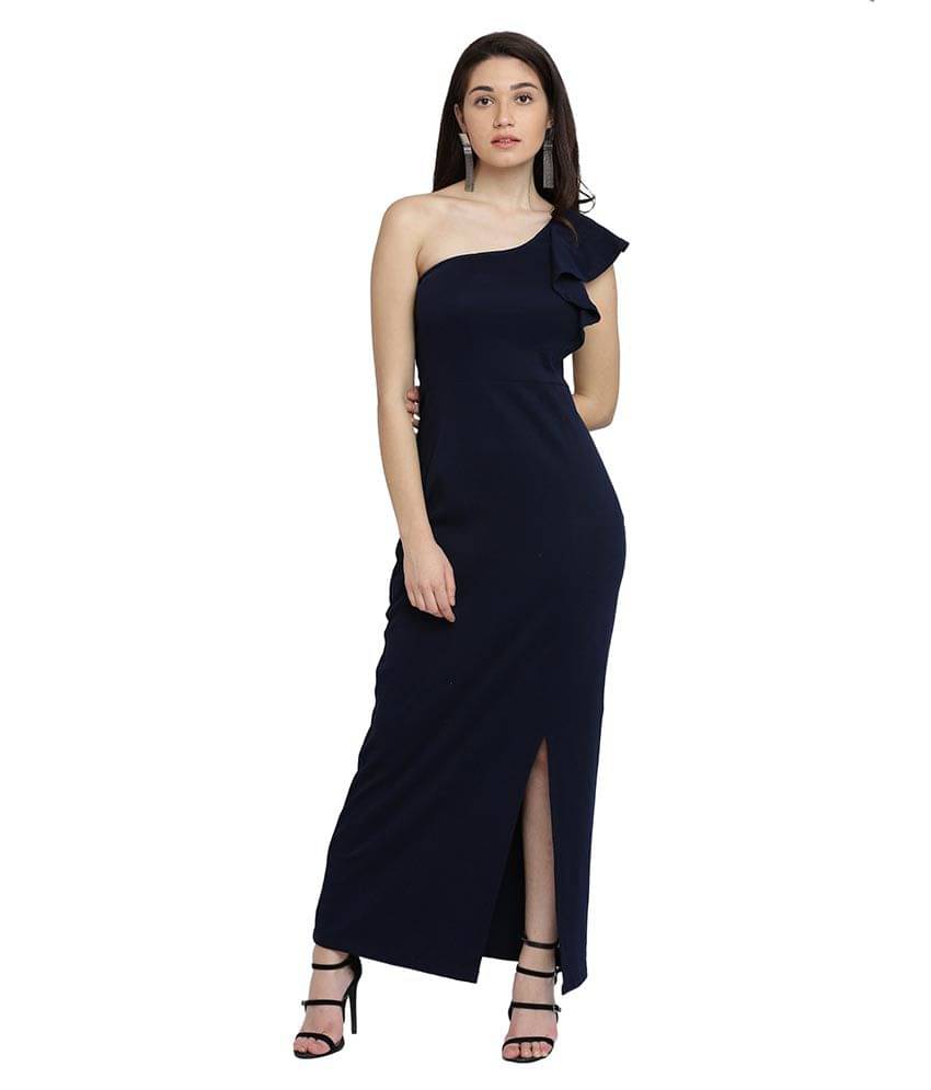 Miss Chase Women Cotton A-line Dress ( Navy ) Miss Chase Women Cotton A-line Dress ( Navy )