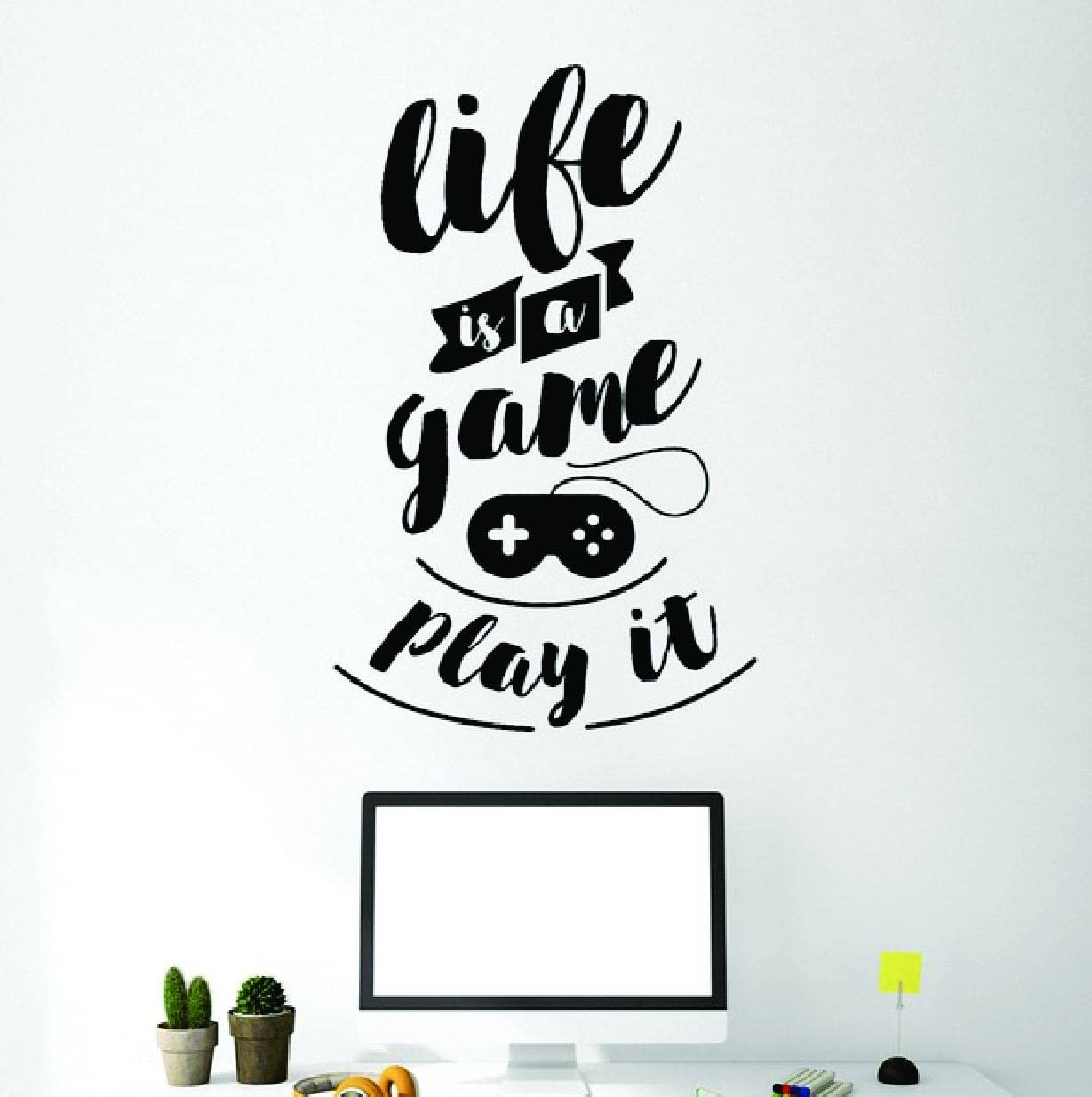 Decor Villa LIFE IS GAME Cartoon Characters Sticker ( 38 x 58 cms ) Decor Villa LIFE IS GAME Cartoon Characters Sticker ( 38 x 58 cms )