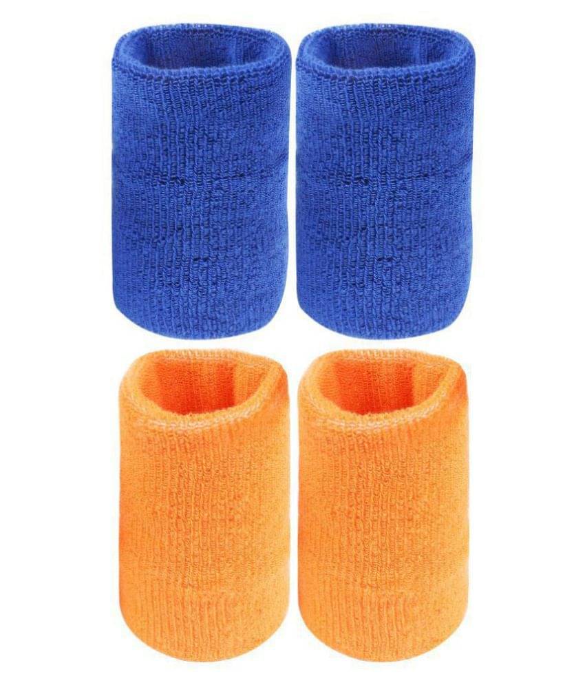     			Neska Moda Unisex Dark Blue and Orange Cotton Wrist Band-WB07andWB12
