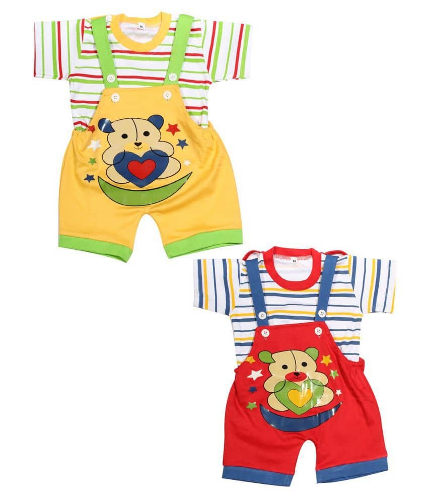 Babeezworld Pack of 2 Baby Girls 100% Cotton ( Multi Color )