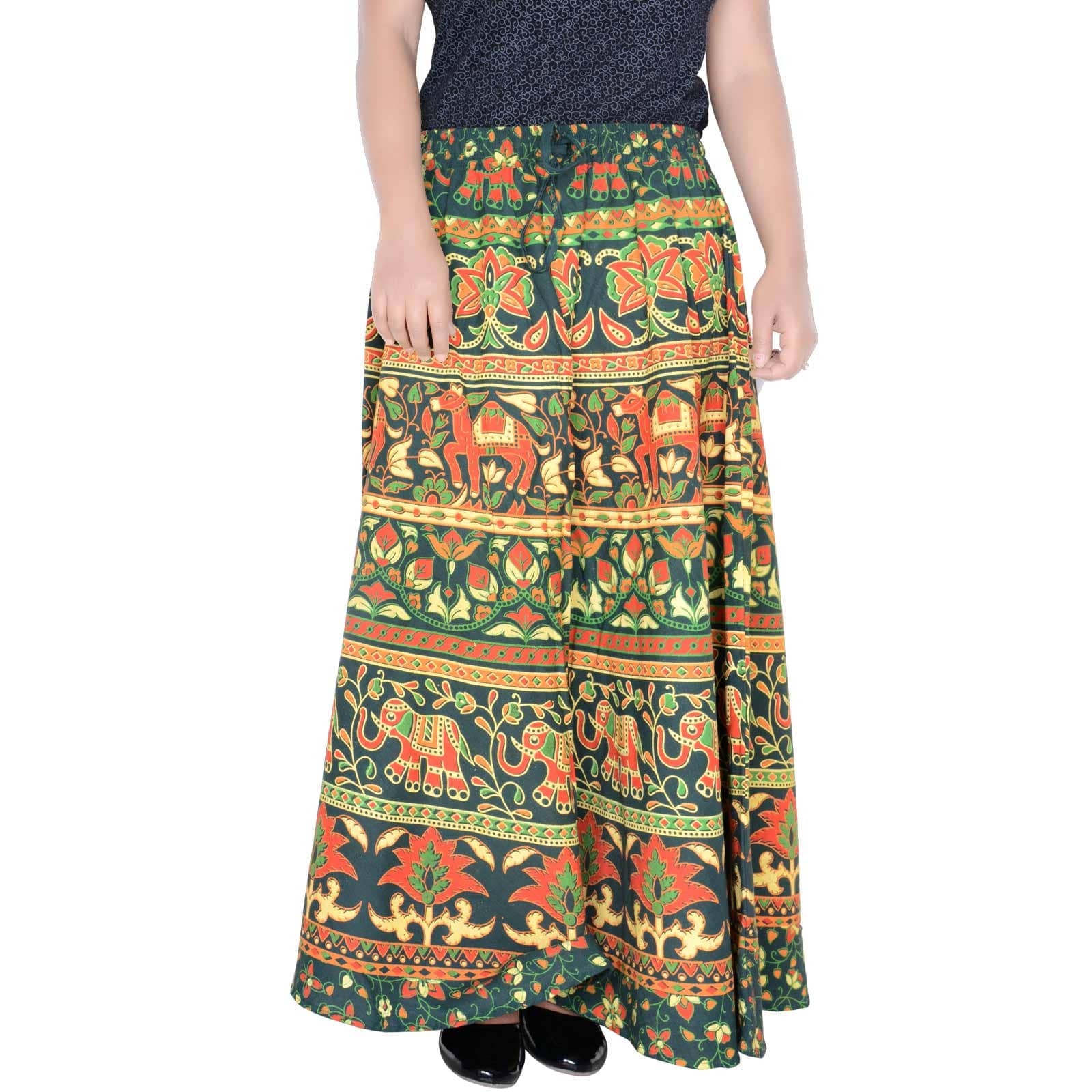 Sttoffa Cotton Wrap Skirt - Green