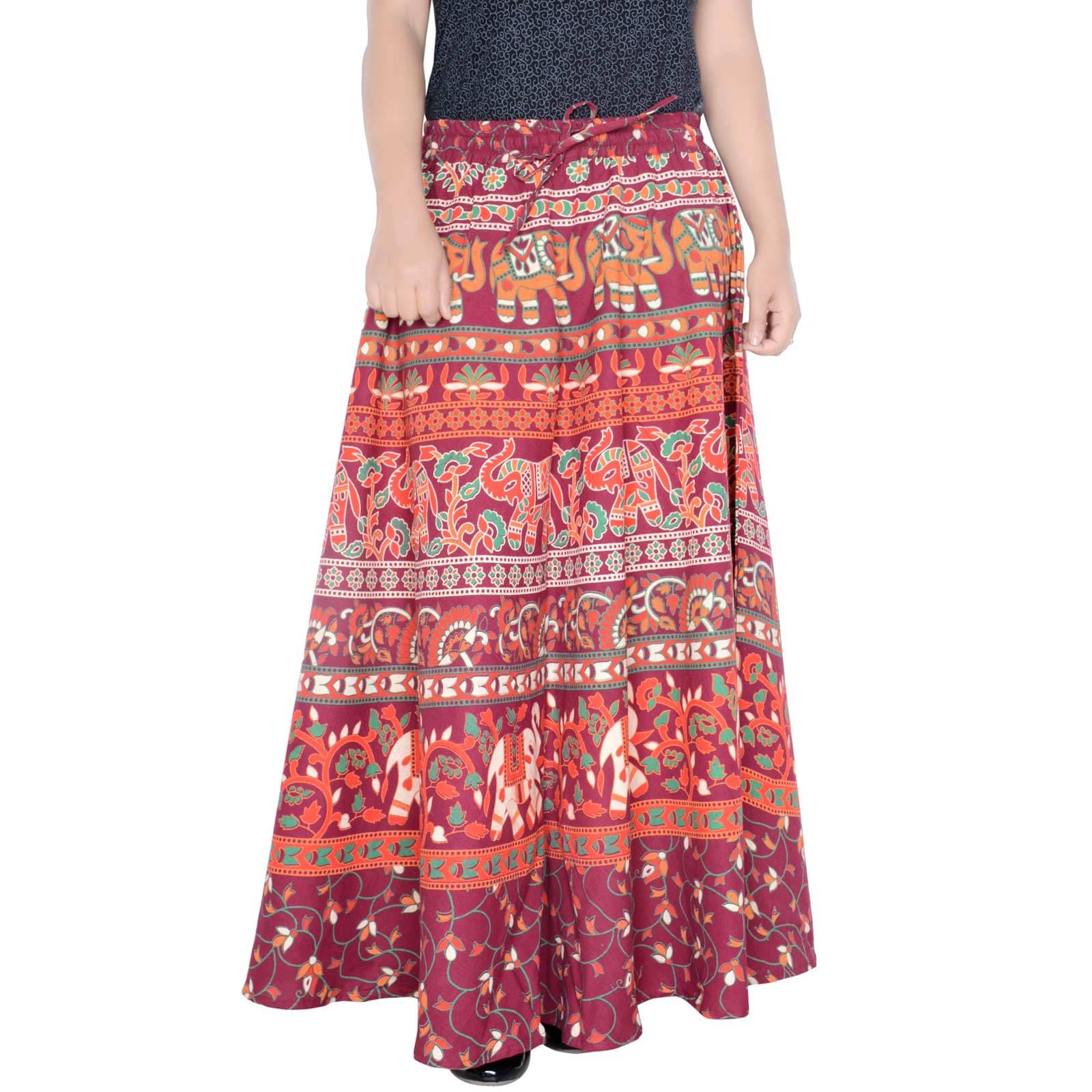 Sttoffa Cotton Wrap Skirt - Maroon Sttoffa Cotton Wrap Skirt - Maroon