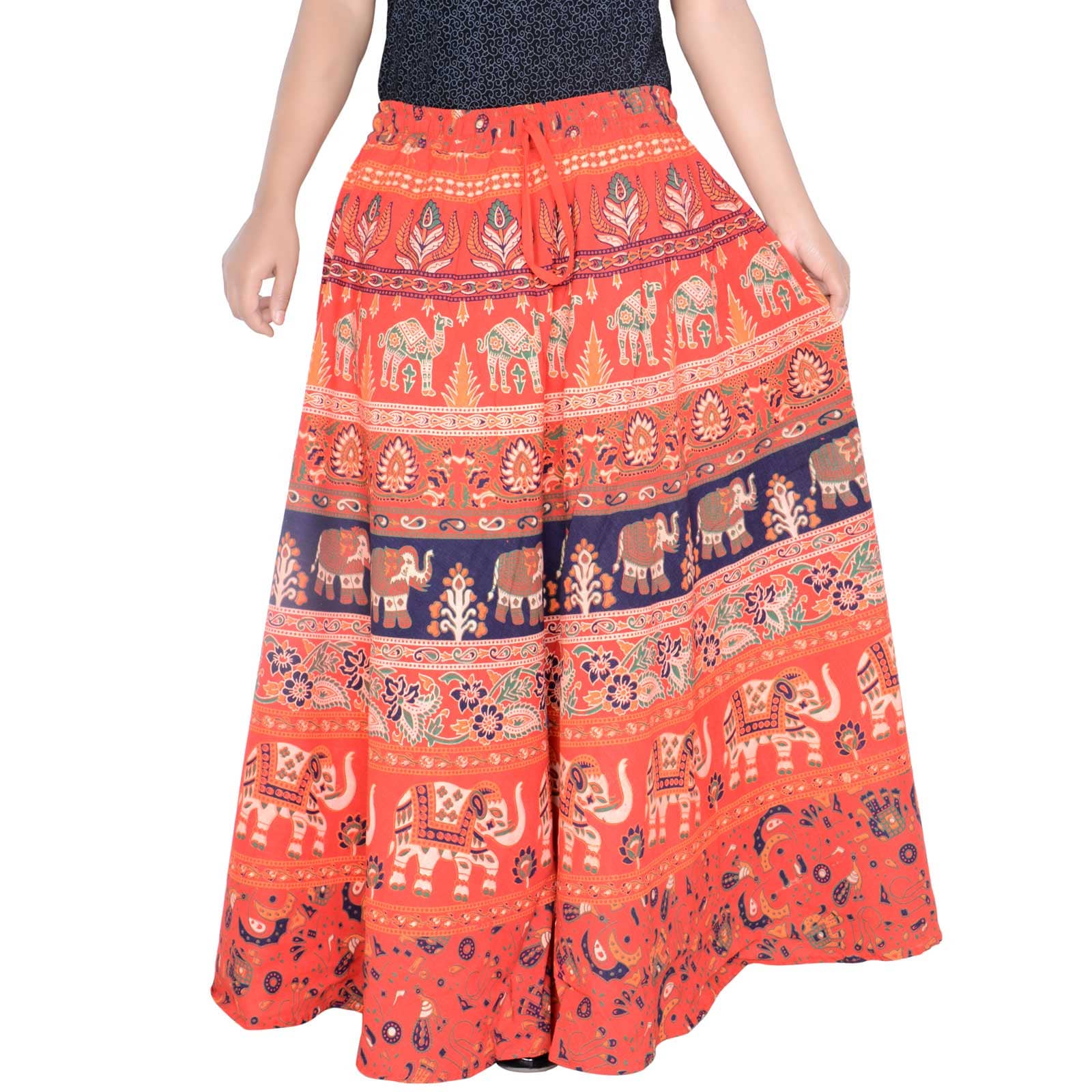 Sttoffa Cotton Wrap Skirt - Orange