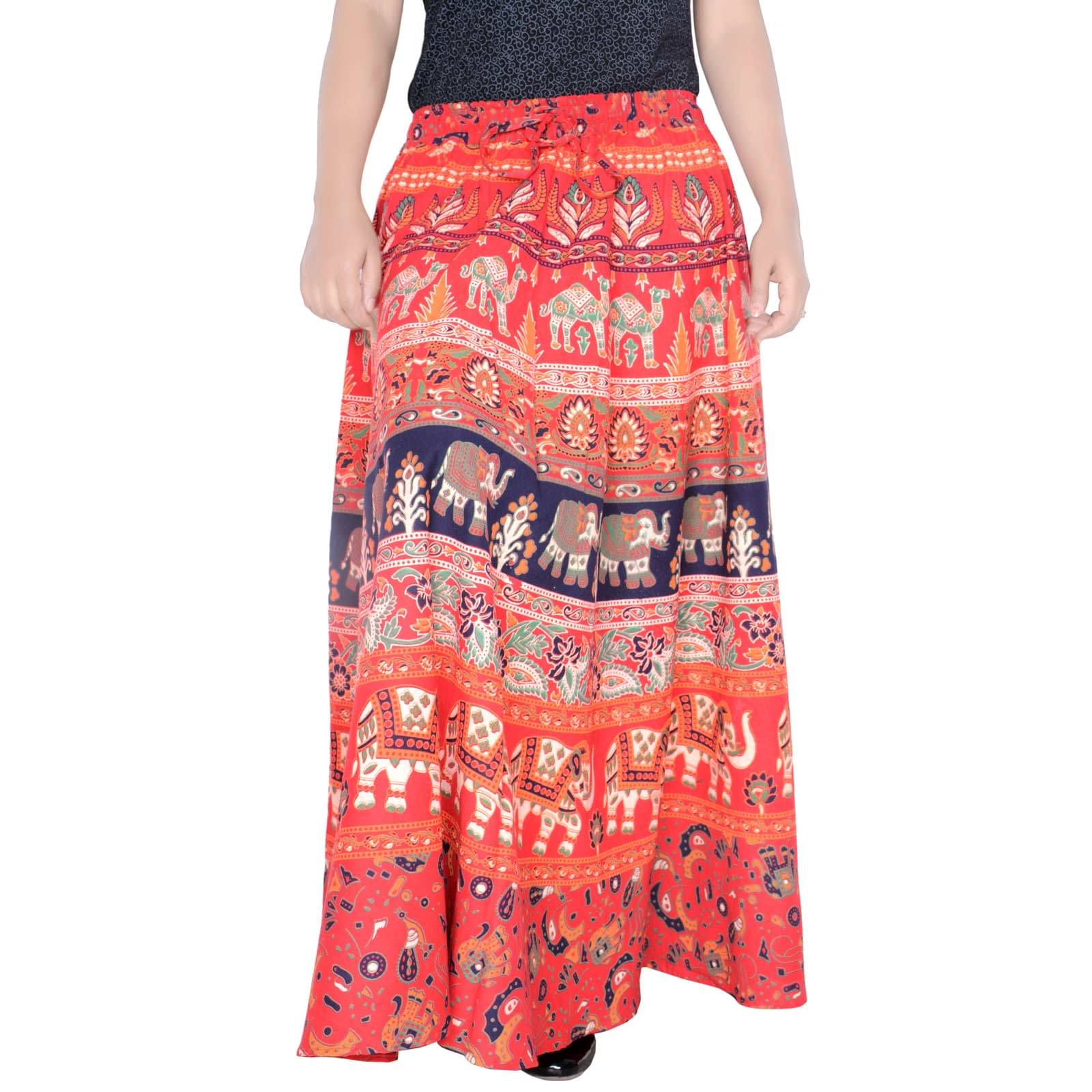 Sttoffa Cotton Wrap Skirt - Red     			Sttoffa Cotton Wrap Skirt - Red