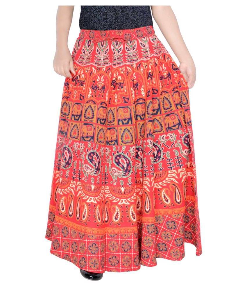 Sttoffa Cotton Wrap Skirt - Red Sttoffa Cotton Wrap Skirt - Red
