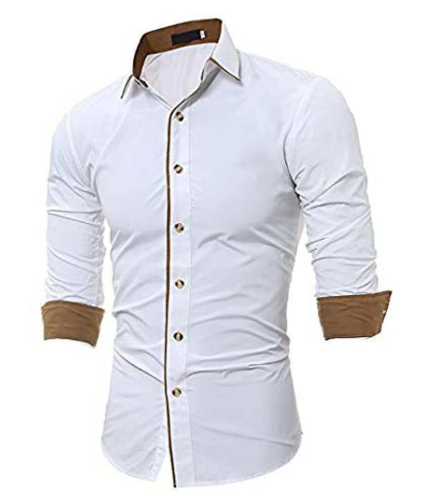 X-men 100 Percent Cotton White Solids Shirt