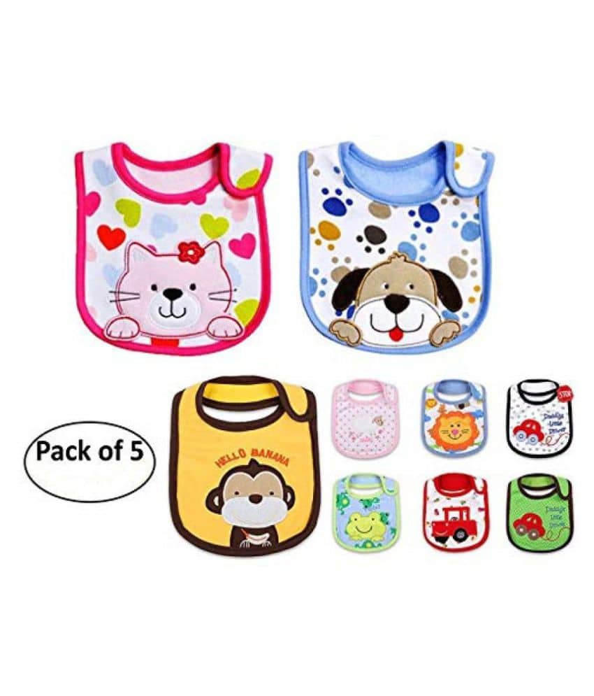 FOK Assorted Cotton Bibs - Set of 5