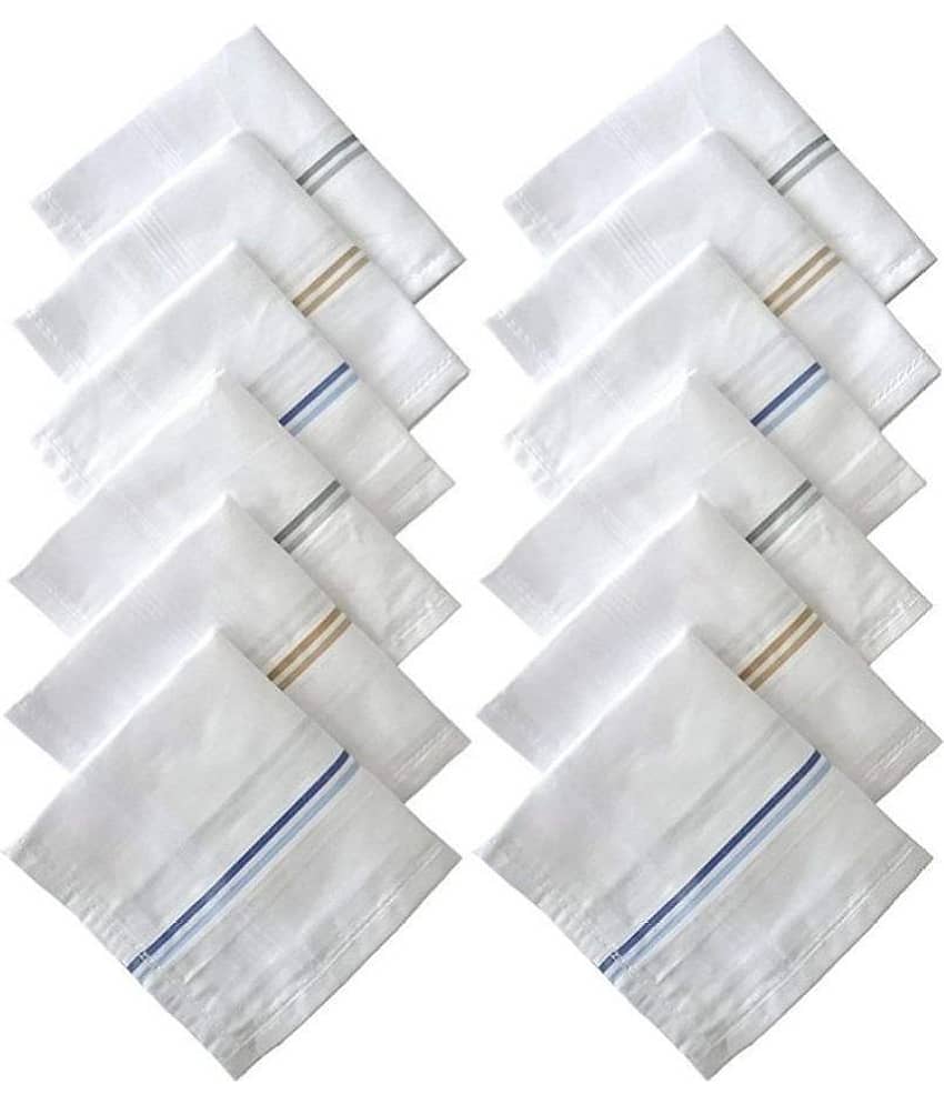 NEWMAN Men's 100% Cotton Handkerchief For Men Set of 12 PCs_size: 44 cm × 44 cm - Jewellery Sets | Buy online on ZillyBuy