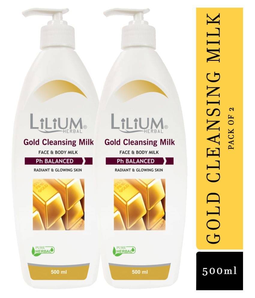 Lilium Herbal Gold Cleansing Milk Moisturizer 500 ml Pack of 2 Lilium Herbal Gold Cleansing Milk Moisturizer 500 ml Pack of 2