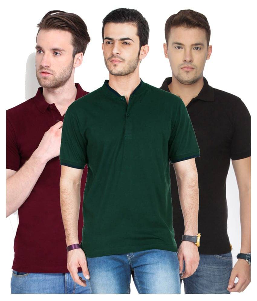 KETEX Polyester Cotton Multicolor Plain Polo T Shirt KETEX Polyester Cotton Multicolor Plain Polo T Shirt