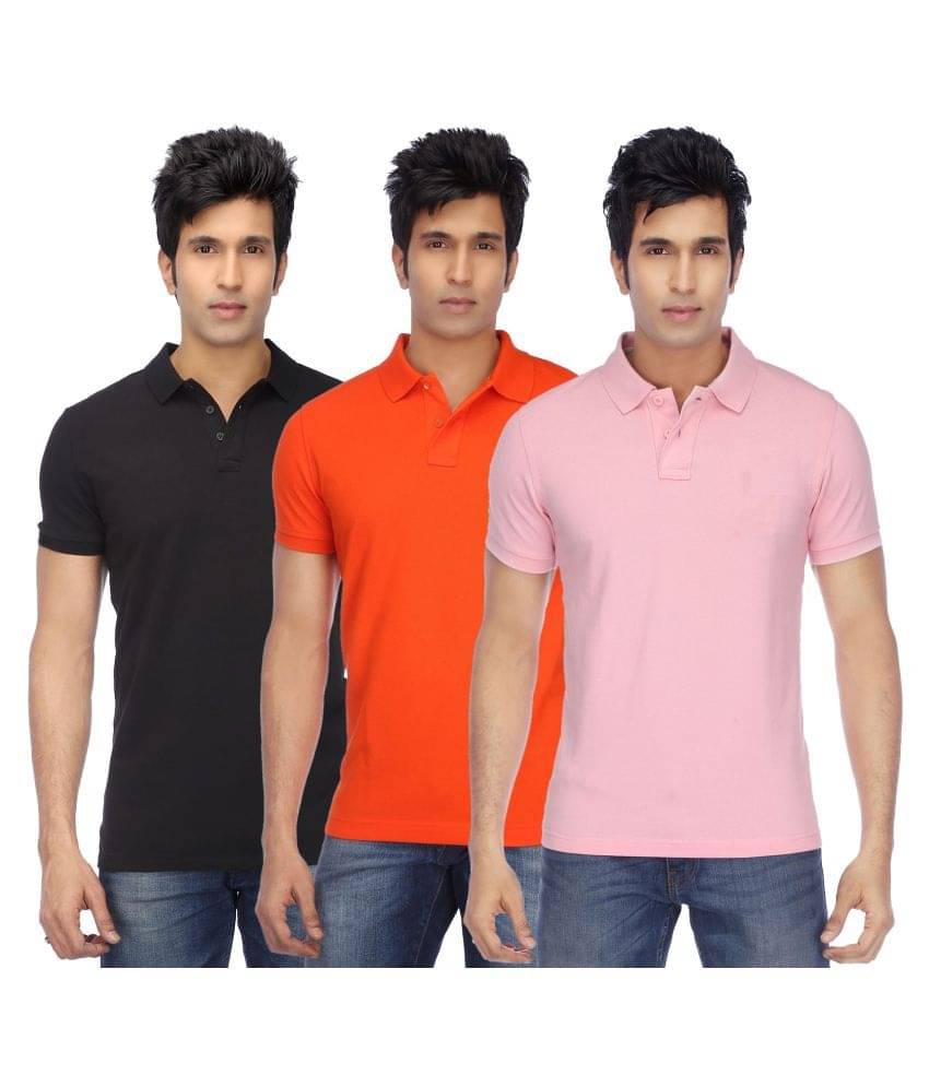 KETEX Polyester Cotton Multicolor Plain Polo T Shirt KETEX Polyester Cotton Multicolor Plain Polo T Shirt
