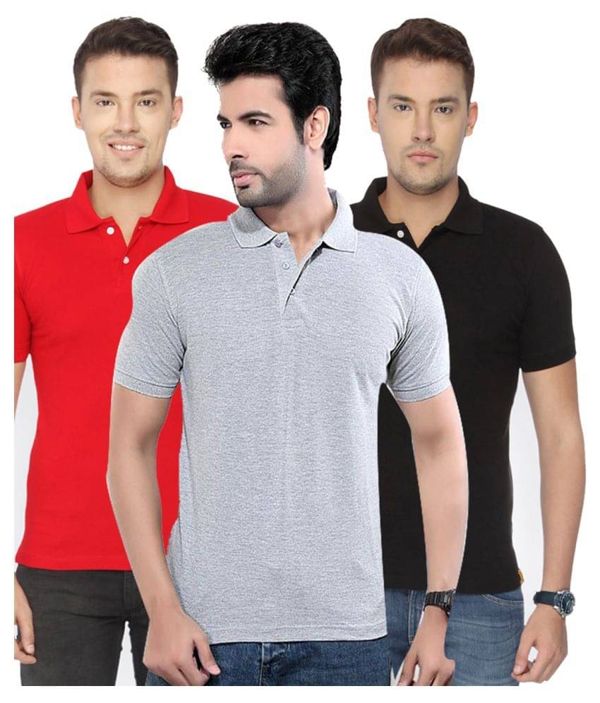 KETEX Polyester Cotton Multicolor Plain Polo T Shirt KETEX Polyester Cotton Multicolor Plain Polo T Shirt