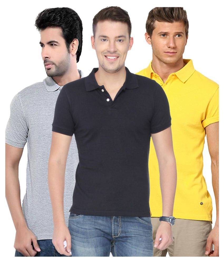 KETEX Polyester Cotton Multicolor Plain Polo T Shirt KETEX Polyester Cotton Multicolor Plain Polo T Shirt