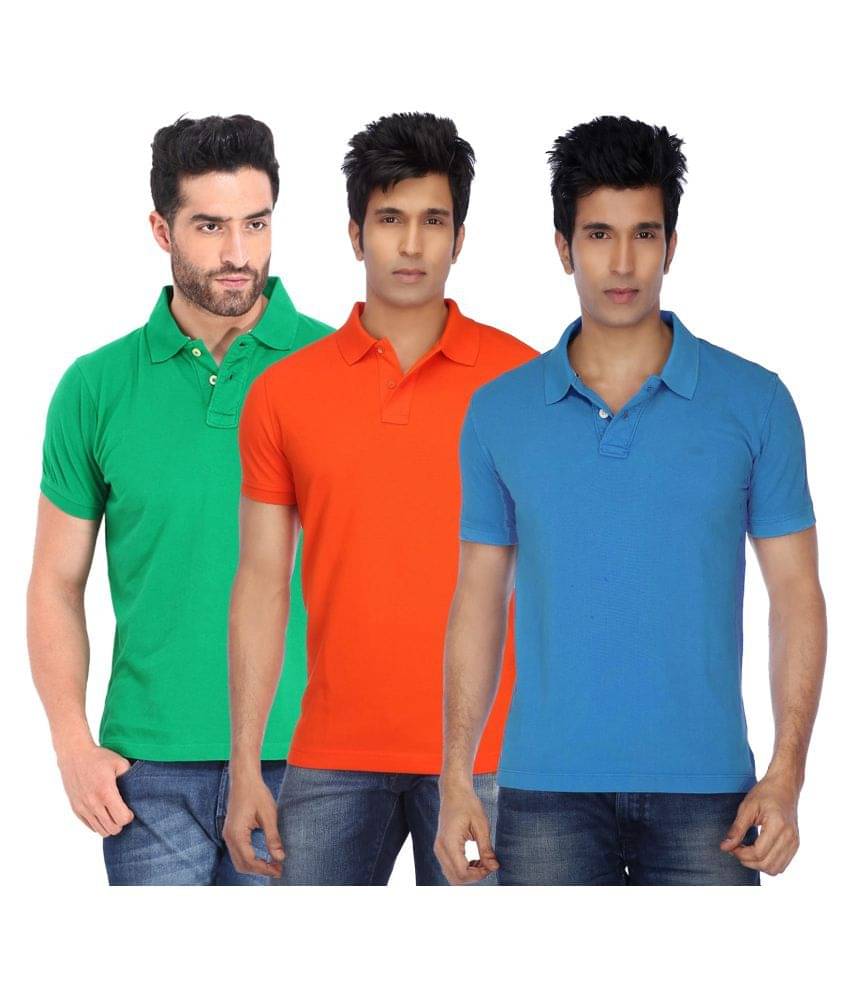 KETEX Polyester Cotton Multicolor Plain Polo T Shirt KETEX Polyester Cotton Multicolor Plain Polo T Shirt