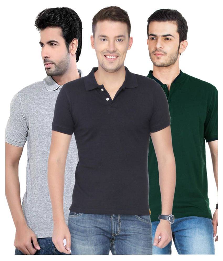 KETEX Polyester Cotton Multicolor Plain Polo T Shirt KETEX Polyester Cotton Multicolor Plain Polo T Shirt