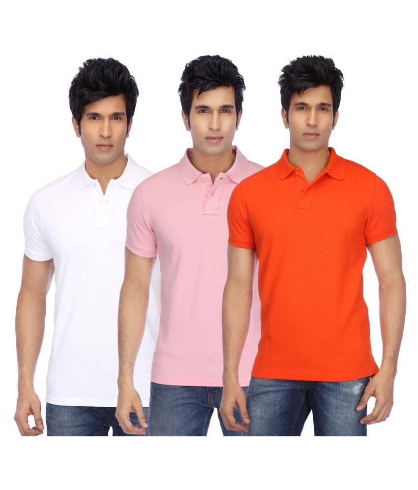 KETEX Polyester Cotton Multicolor Plain Polo T Shirt KETEX Polyester Cotton Multicolor Plain Polo T Shirt