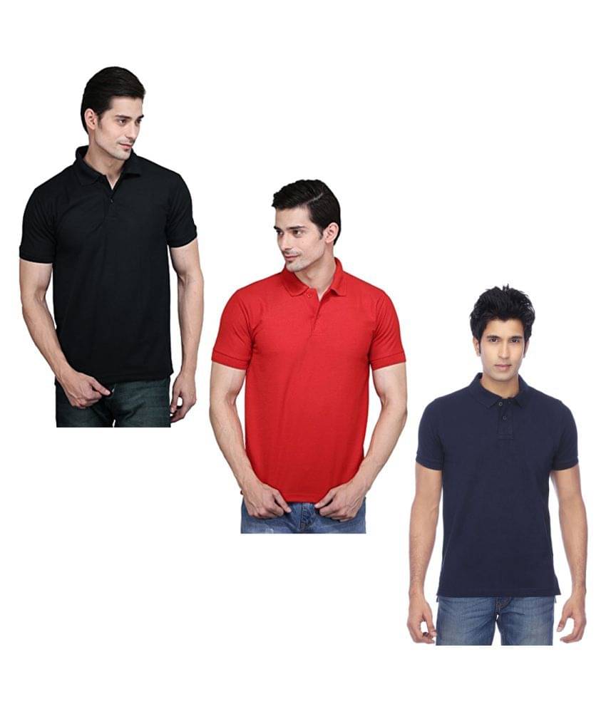 KETEX Polyester Cotton Multicolor Plain Polo T Shirt KETEX Polyester Cotton Multicolor Plain Polo T Shirt