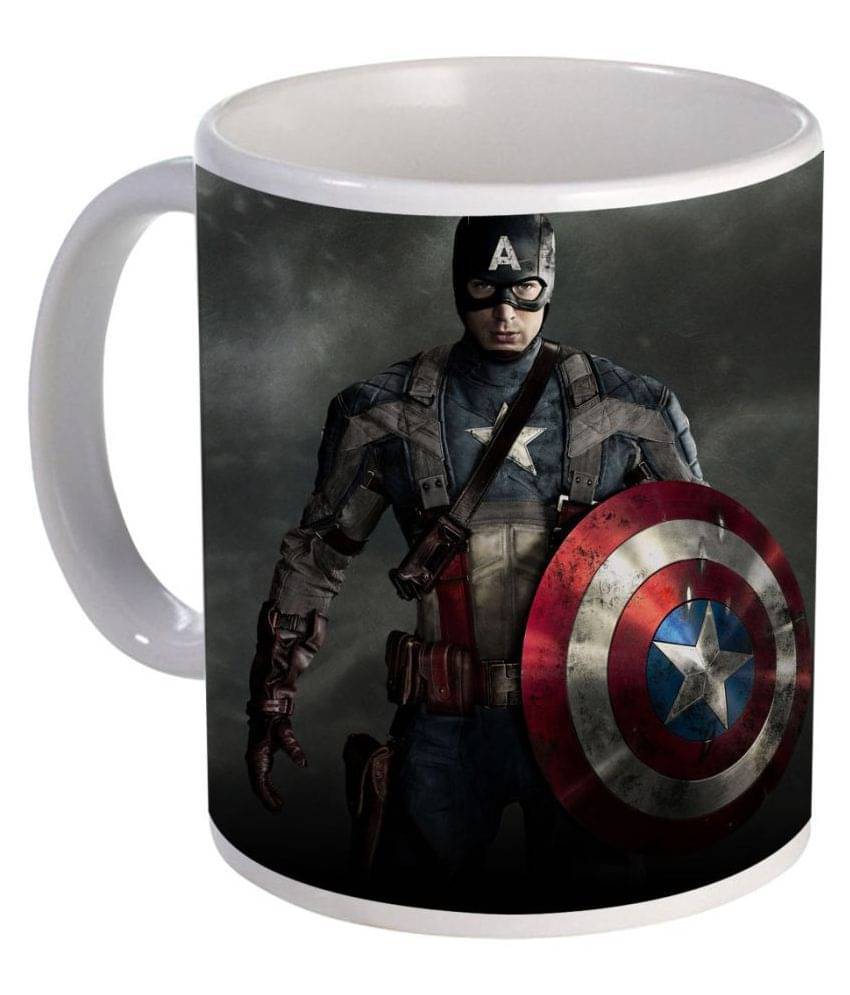     			COLOR YARD Captain America Ceramic Coffee Mug 320 mL ( Pack of 1 )
