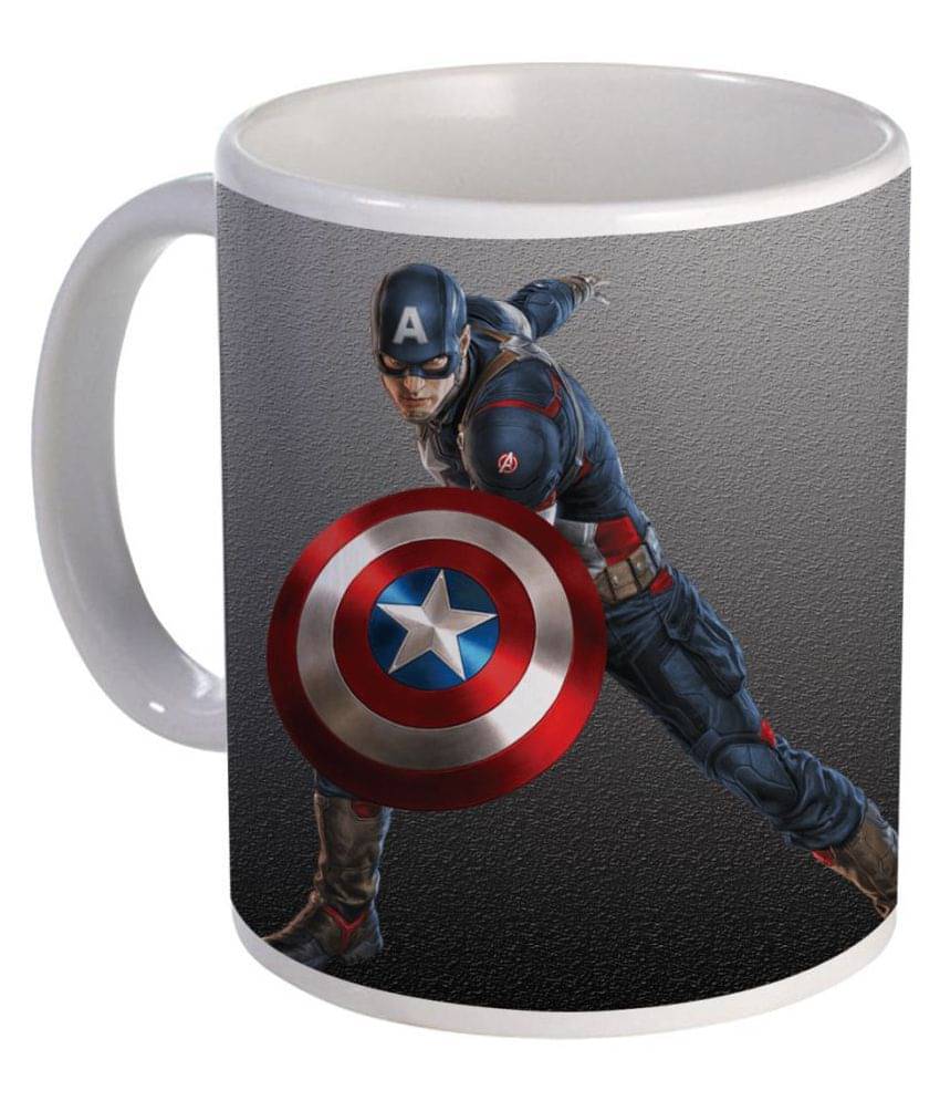     			COLOR YARD Captain America Ceramic Coffee Mug 320 mL ( Pack of 1 )