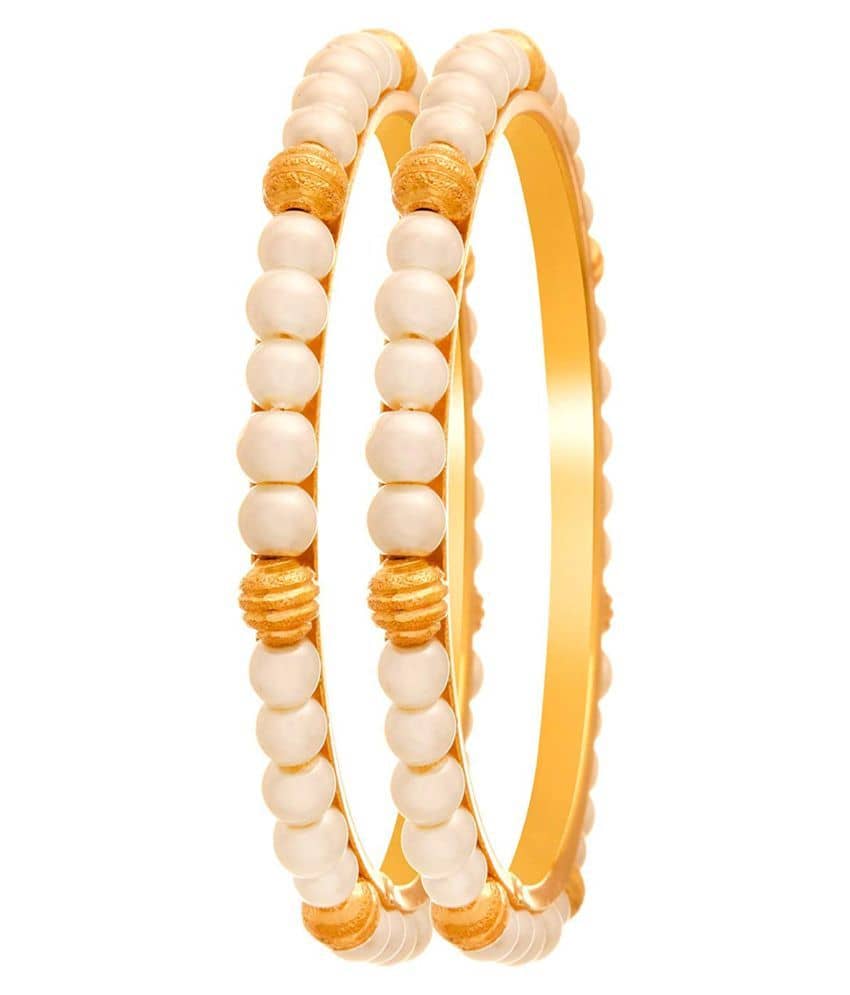 JFL - Traditional Ethnic One Gram Gold Plated Pearl Designer Bangle for Women & Girls - Bangles & Bracelets | Buy online on ZillyBuy
