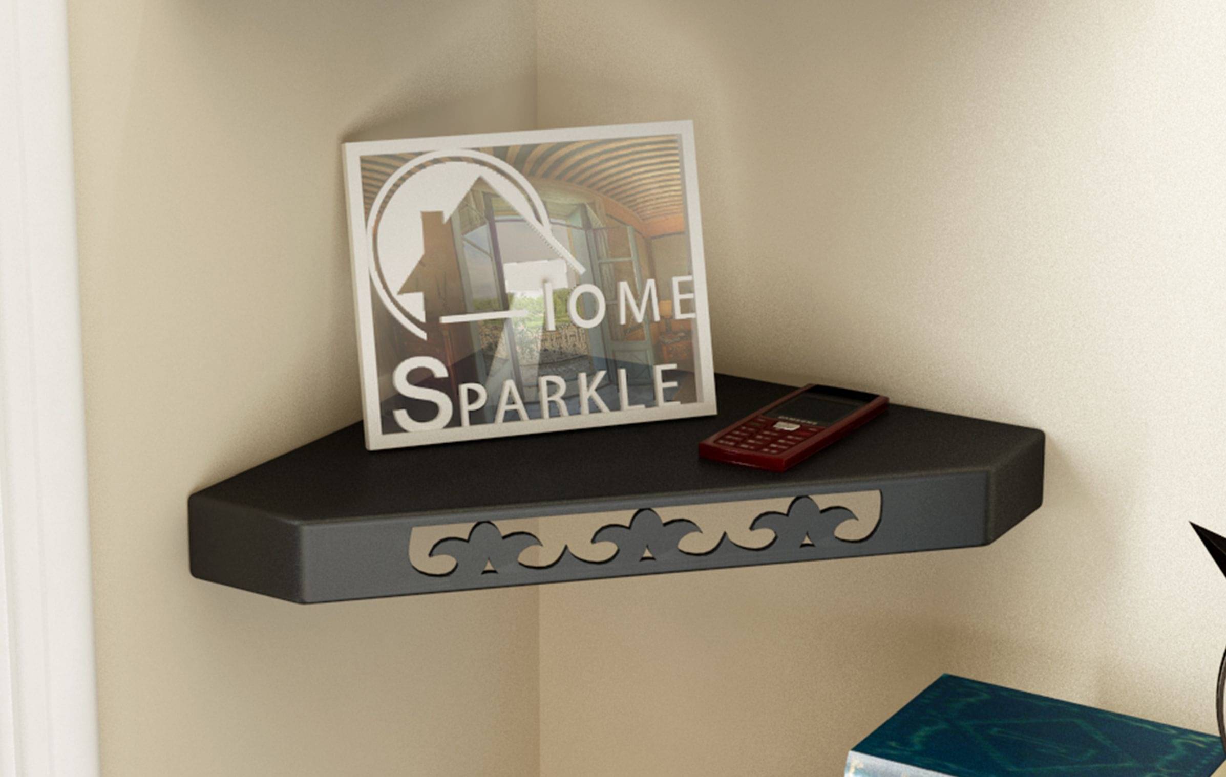 Home Sparkle MDF Decorative Corner Wall Shelves, Suitable For Living Room/Bed Room (Designed By Craftsman)     			Home Sparkle MDF Decorative Corner Wall Shelves, Suitable For Living Room/Bed Room (Designed By Craftsman)