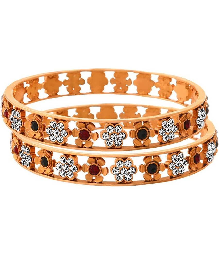 JFL - Fab Floral One Gram Gold Plated Designer Bangles for Girl and Women. - Bangles & Bracelets | Buy online on ZillyBuy