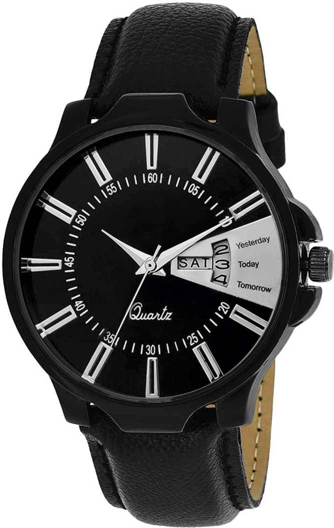     			newmen 2046 Day and Date Leather Analog Men's Watch