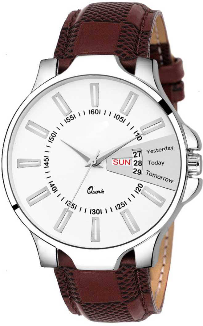     			newmen 2055 Day and Date Leather Analog Men's Watch