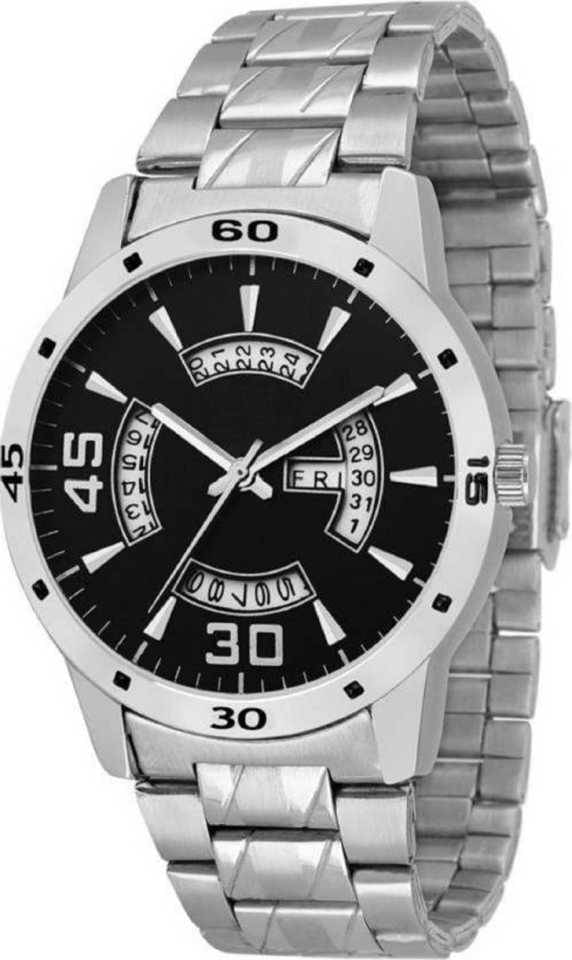     			newmen 2057-BK Day and Date Stainless Steel Analog Men's Watch