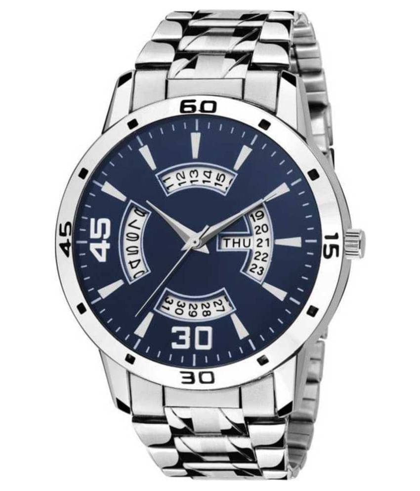     			newmen 2057-BL Day and Date Stainless Steel Analog Men's Watch