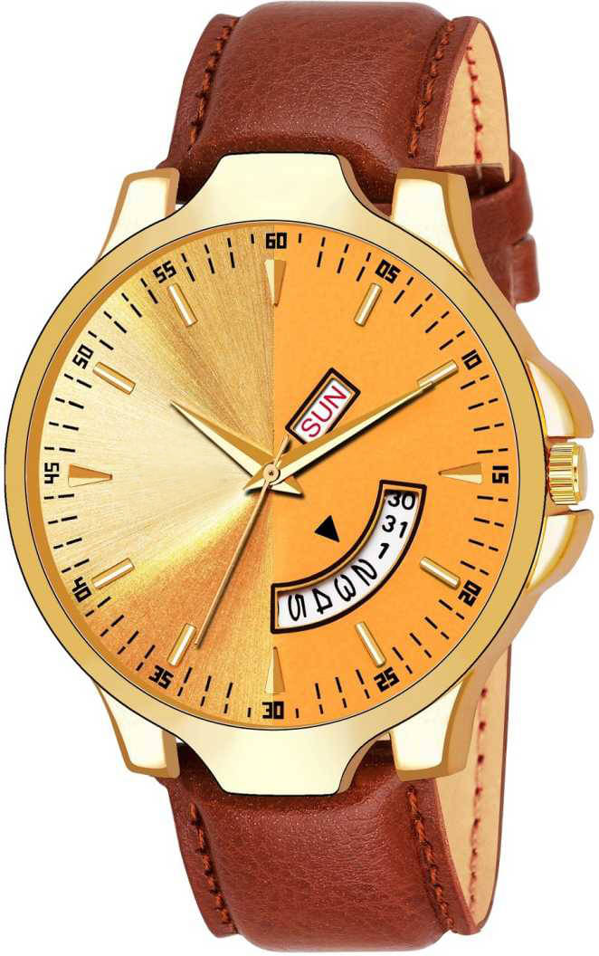     			newmen 2070 Day and Date Leather Analog Men's Watch