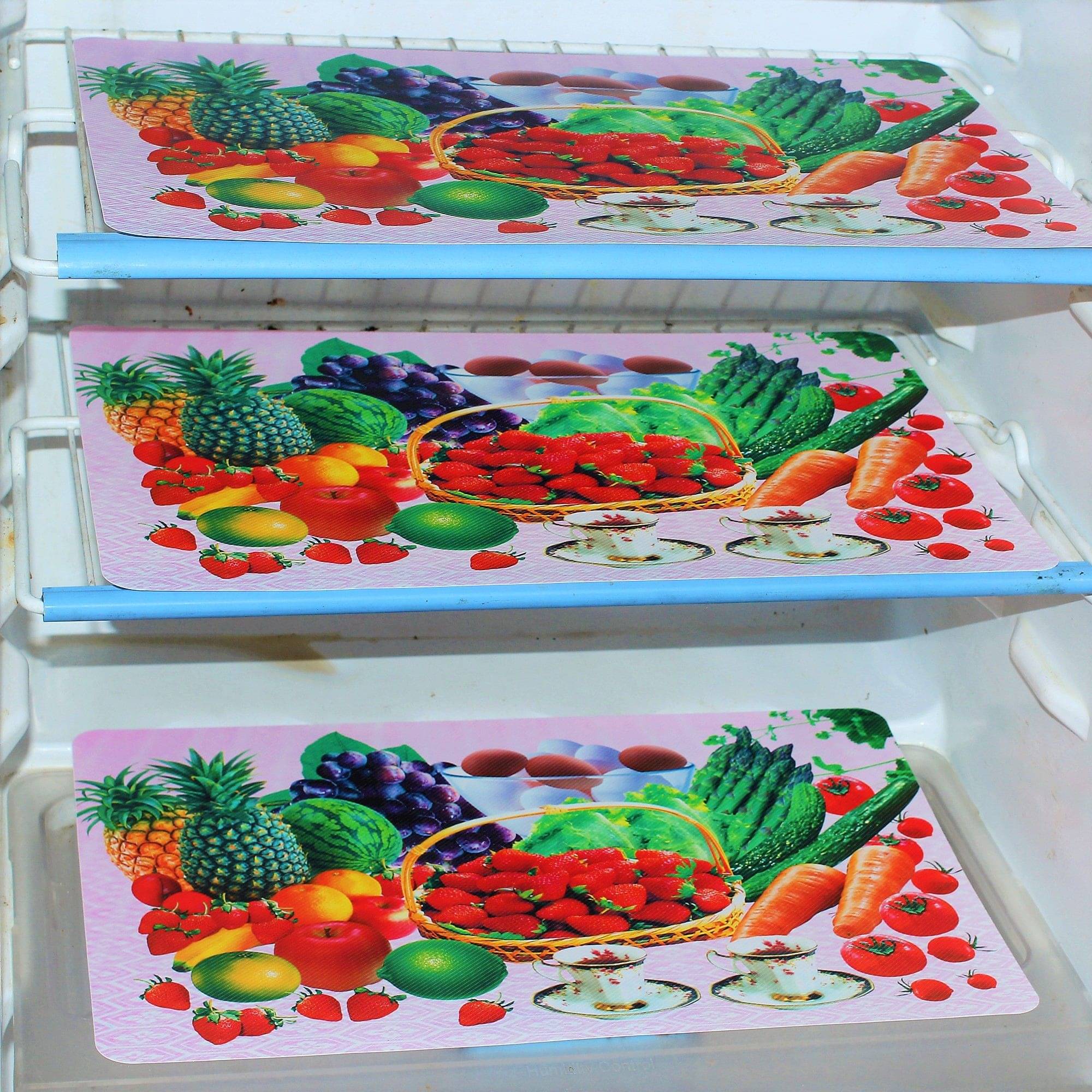     			Multicolor PVC Fridge Mats (Pack of 3)