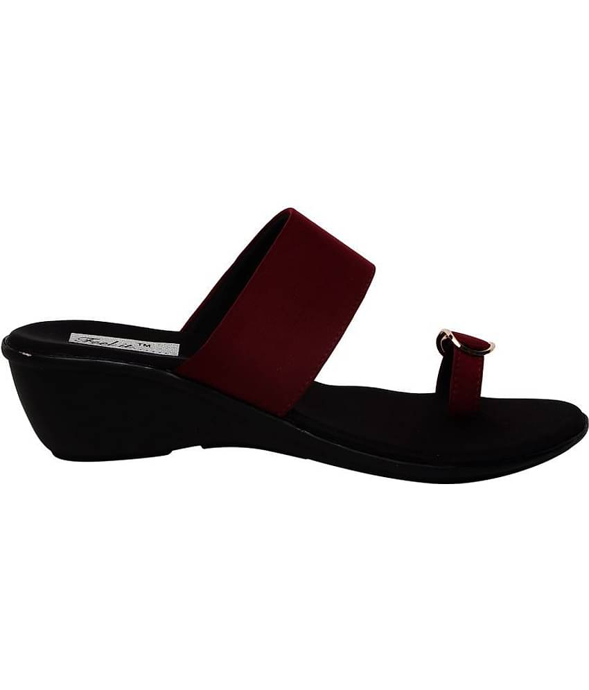 Feel It - Maroon Women's Slip On Heels