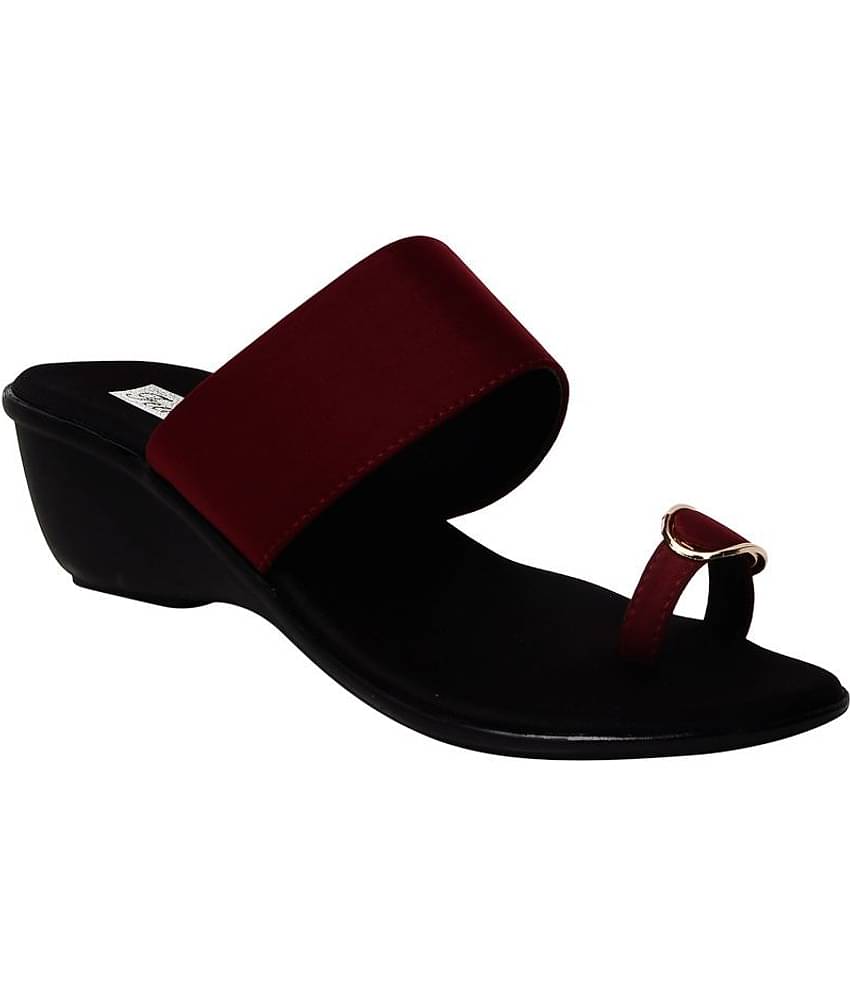 Feel It - Maroon Women's Slip On Heels
