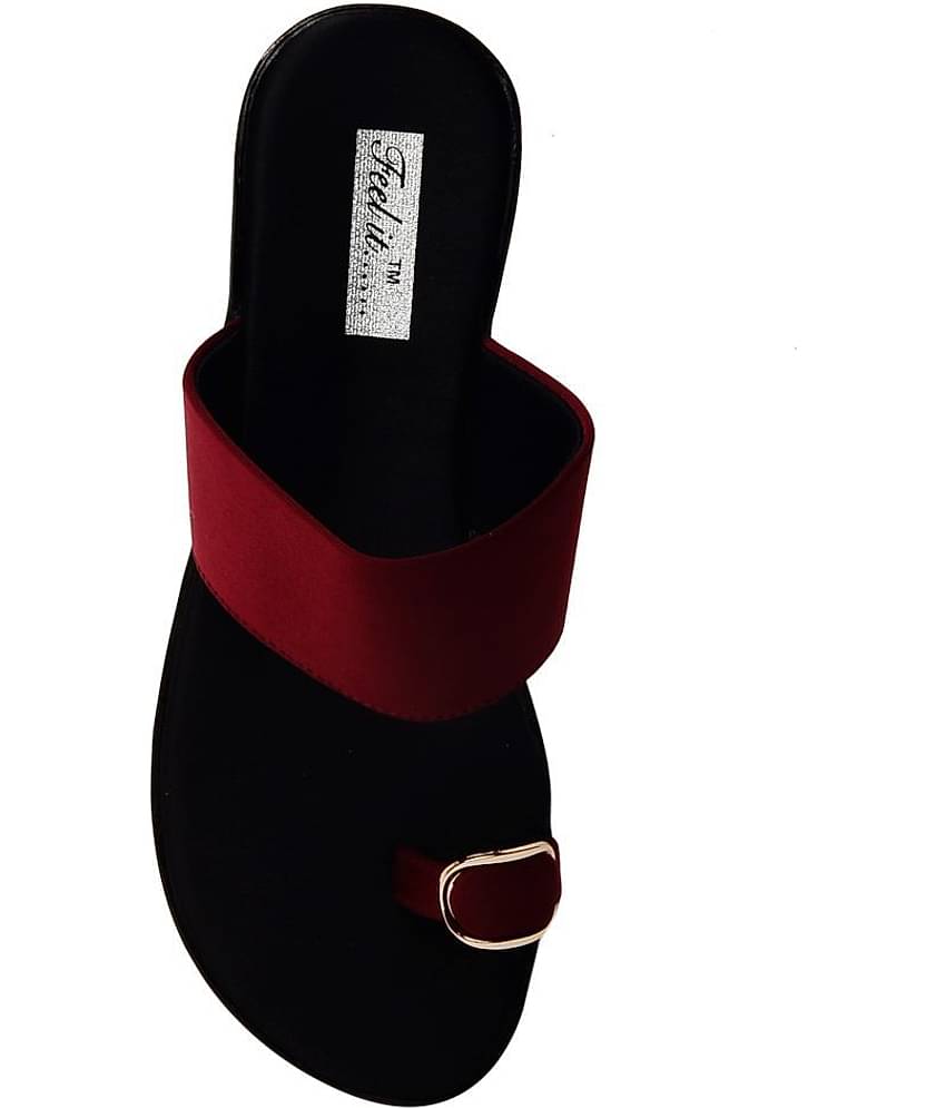 Feel It - Maroon Women's Slip On Heels