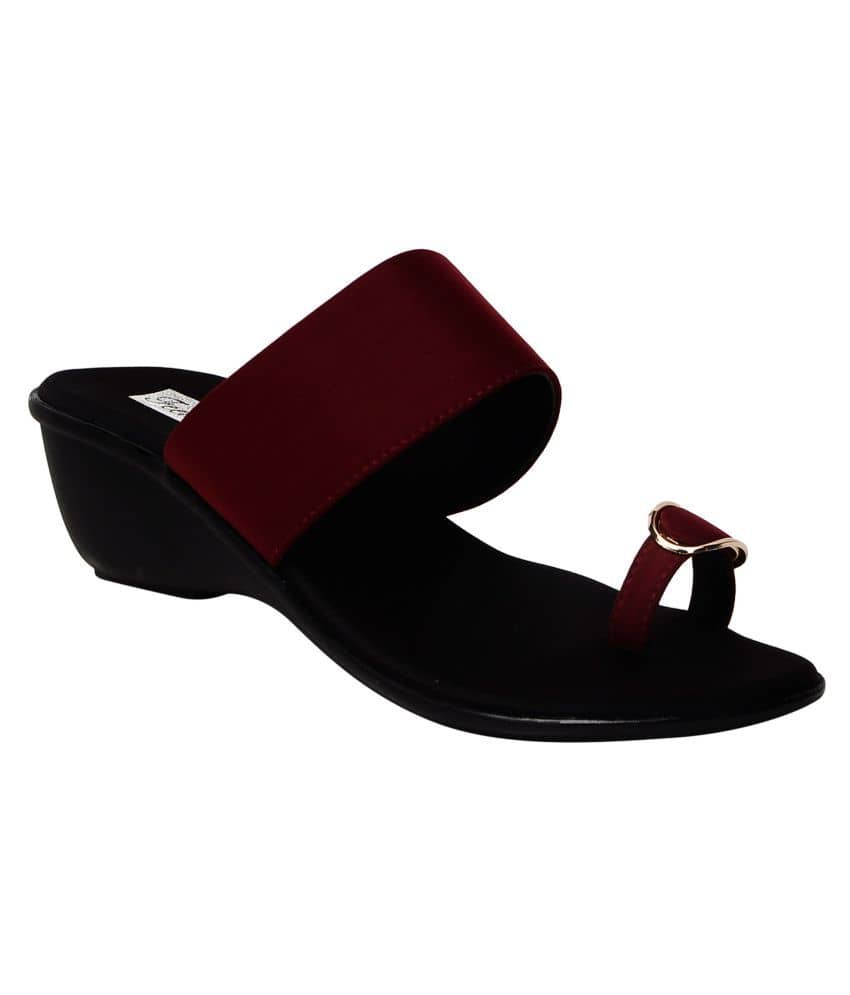 Feel It - Maroon Women's Slip On Heels - Heels | Buy online on ZillyBuy