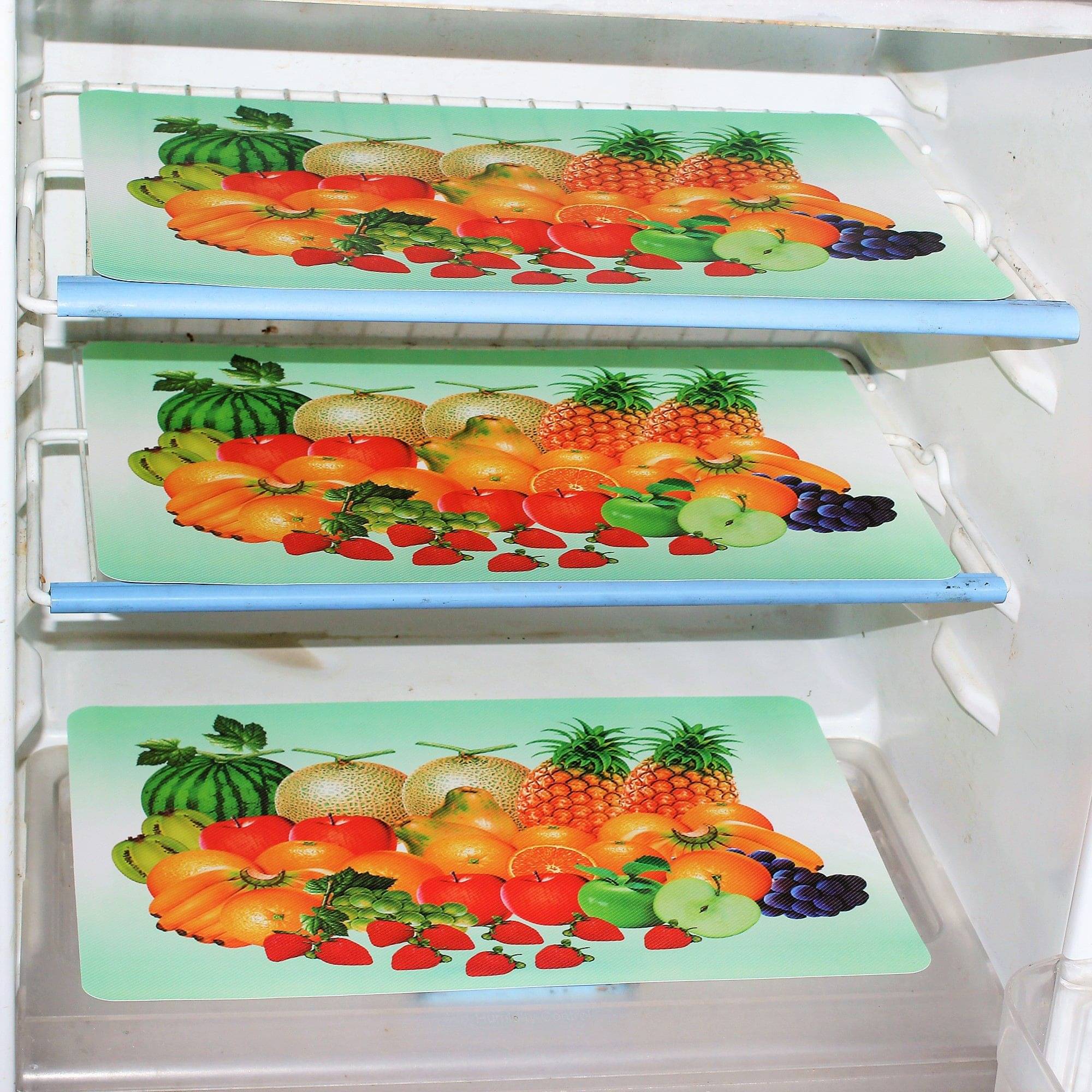     			Multicolor PVC Fridge Mats (Pack of 3)