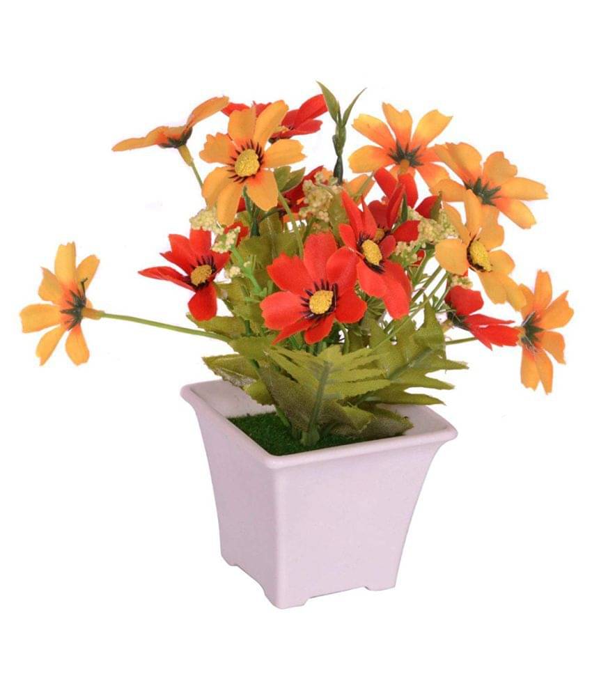 YUTIRITI Daisy Yellow Artificial Flowers Bunch - Pack of 1 YUTIRITI Daisy Yellow Artificial Flowers Bunch - Pack of 1