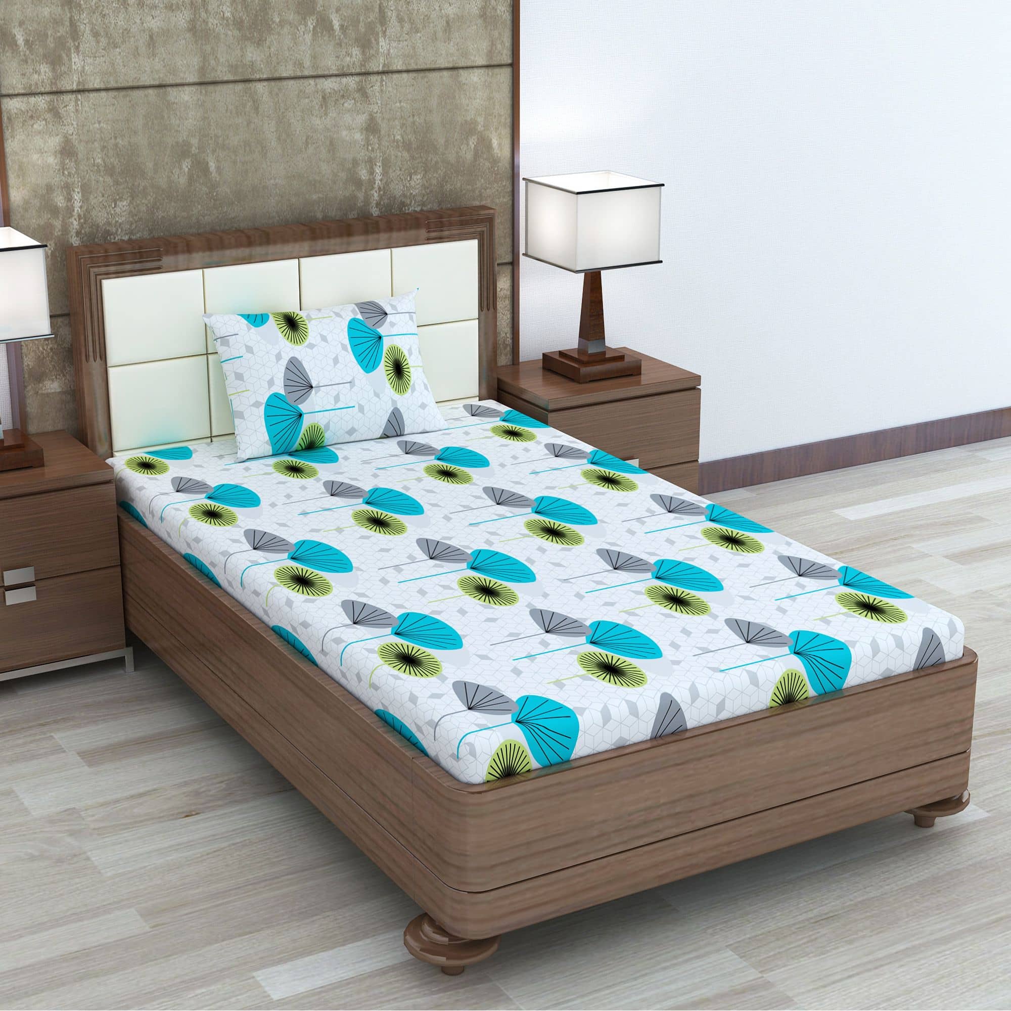 DIVINE CASA Cotton Single Bedsheet ( Off White )
