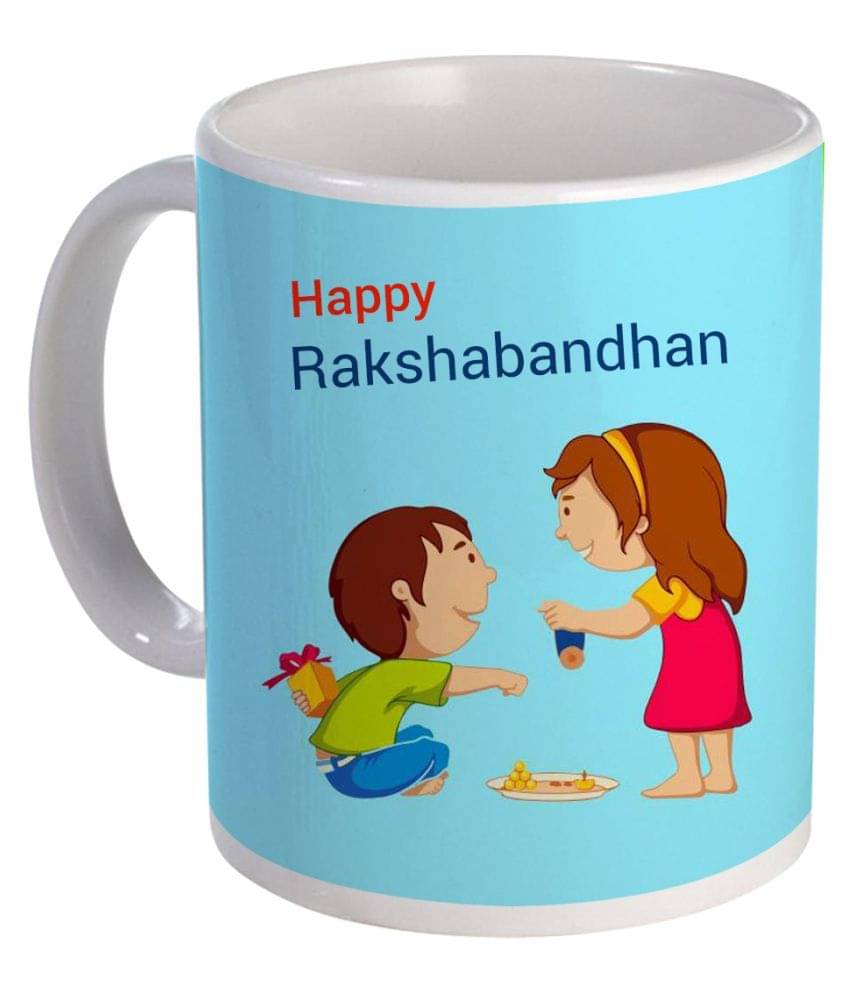     			COLOR YARD best raksha bandhan happy-rakhi-wishes on Ceramic Coffee Mug 1 Pcs 325 mL