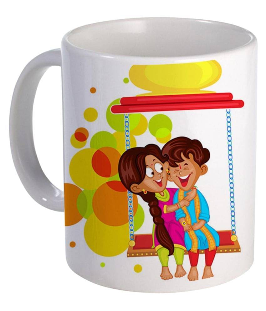     			COLOR YARD best raksha bandhan loves of brother & sister on Ceramic Coffee Mug 1 Pcs 325 mL