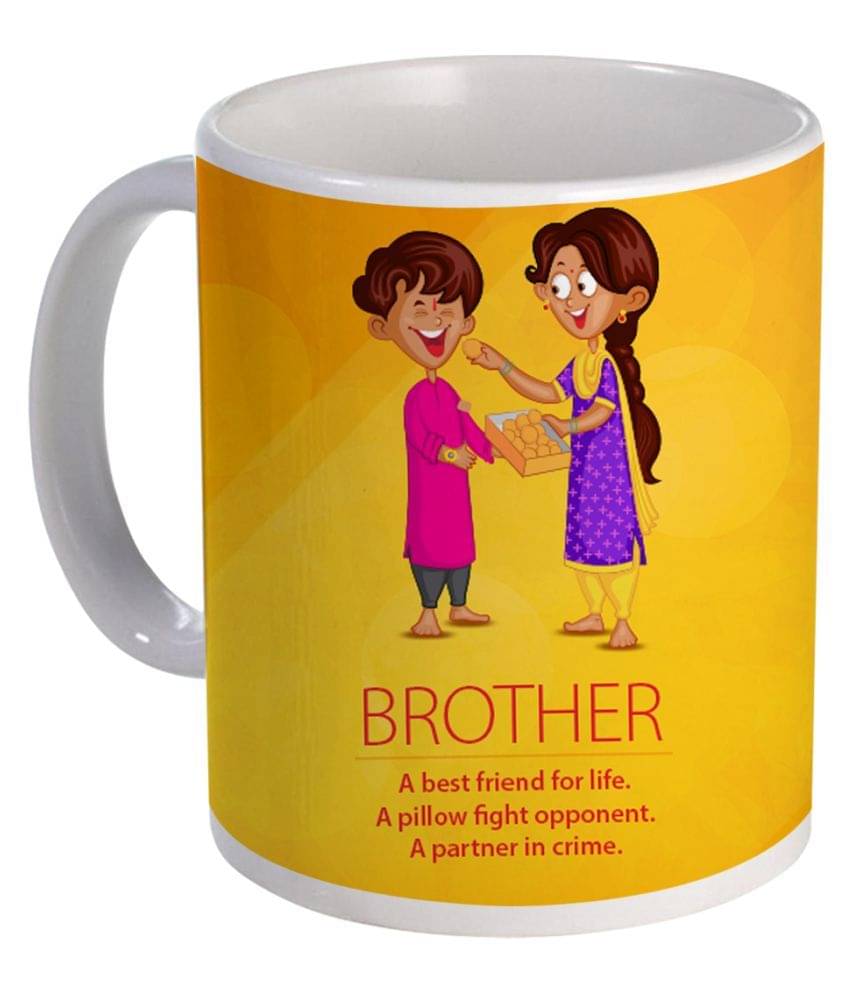     			COLOR YARD raksha bandhan a best friend for life msg for on Ceramic Coffee Mug 1 Pcs 325 mL