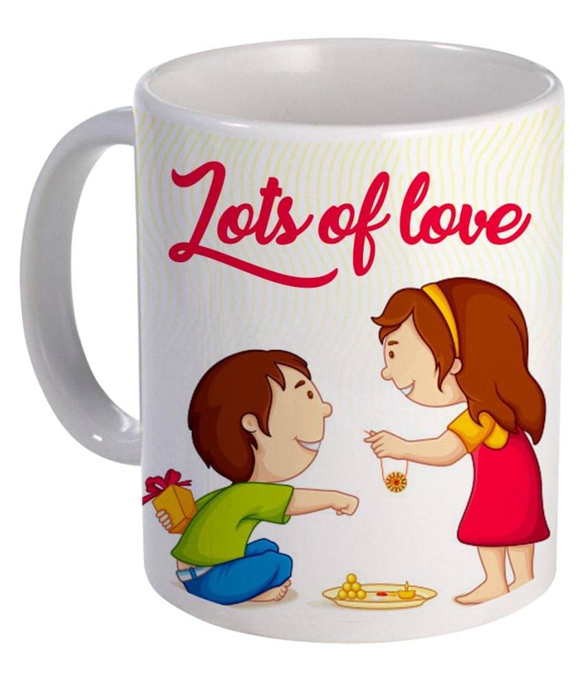     			COLOR YARD raksha bandhan celebration with lots of love on Ceramic Coffee Mug 1 Pcs 325 mL