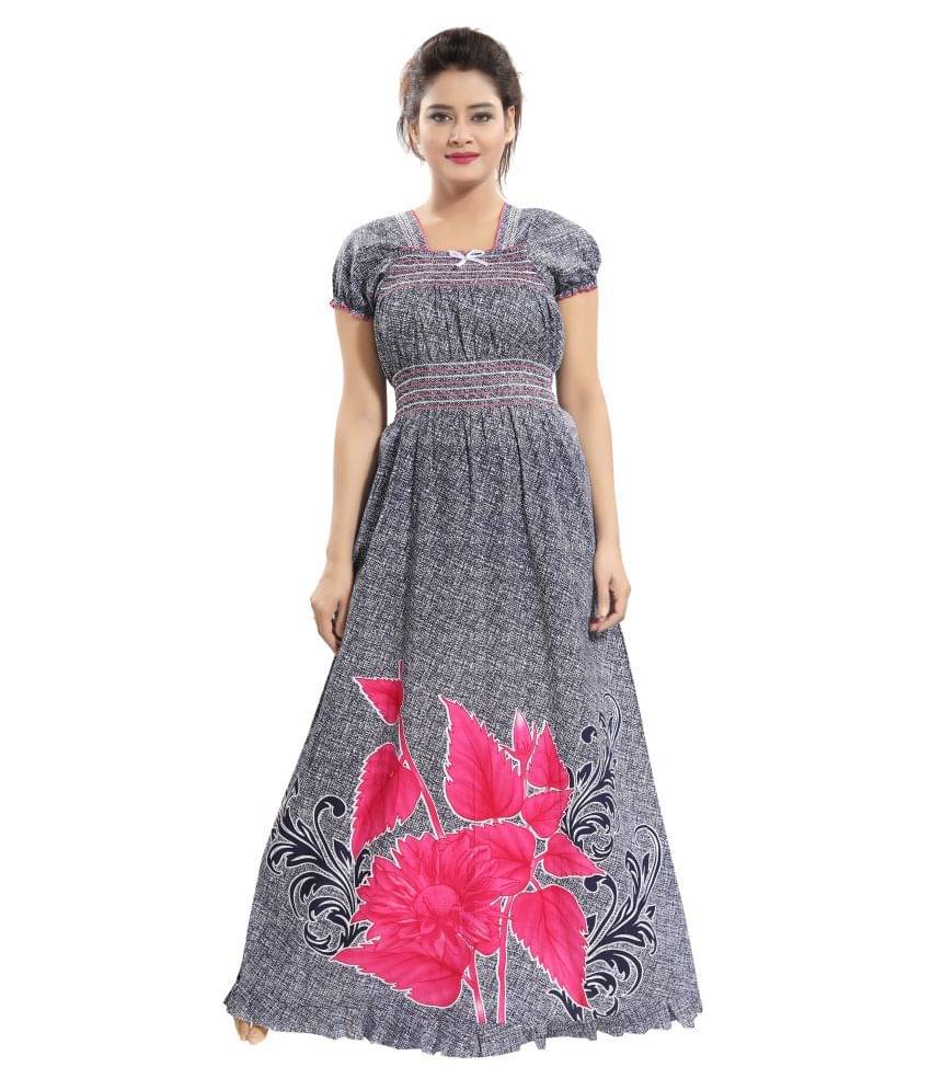 Nighty king Cotton Nighty & Night Gowns - Multi Color     			Nighty king Cotton Nighty & Night Gowns - Multi Color