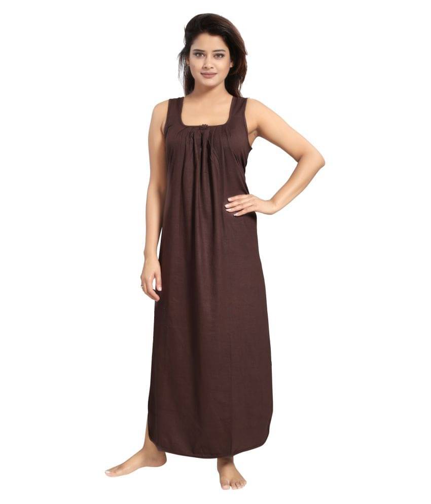 Nighty king Cotton Nighty & Night Gowns - Grey     			Nighty king Cotton Nighty & Night Gowns - Grey