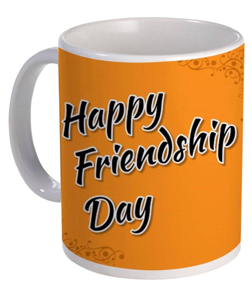     			COLOR YARD best happy-friendship-day-calligraphy-lettering on Ceramic Coffee Mug 1 Pcs 325 mL